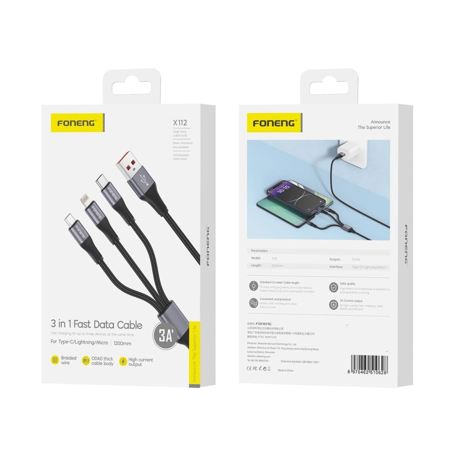 X112 3IN1 FAST DATA CABLE